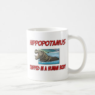 Hippopotamus gevangen in een menselijk lichaam koffiemok