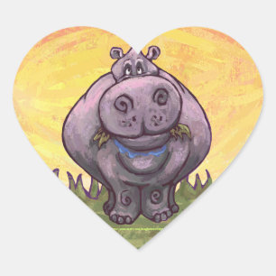 Hippopotamus Gifts & Accessoires Hart Sticker