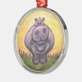 Hippopotamus Gifts & Accessoires Metalen Ornament (Links)