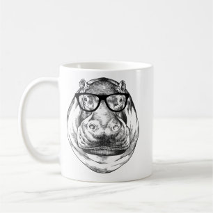 Hippopotamus Hippo Nerdy Glasses Hippopotamus 78 H Koffiemok