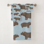 Hippopotamus Hippo Pattern Bad Handdoek (Insitu)