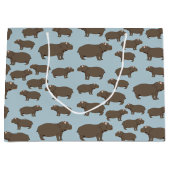 Hippopotamus Hippo Pattern Groot Cadeauzakje (Voorkant)