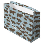 Hippopotamus Hippo Pattern Groot Cadeauzakje (Achterkant Gekanteld)