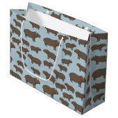 Hippopotamus Hippo Pattern Groot Cadeauzakje (Voorkant Gekanteld)