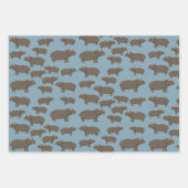 Hippopotamus Hippo Pattern Inpakpapier Vel (Voorkant 2)