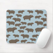 Hippopotamus Hippo Pattern Muismat (Met muis)