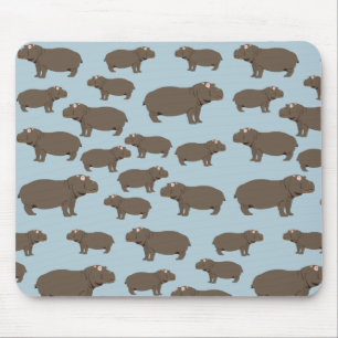 Hippopotamus Hippo Pattern Muismat