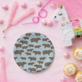 Hippopotamus Hippo Pattern Papieren Bordje (Feest)
