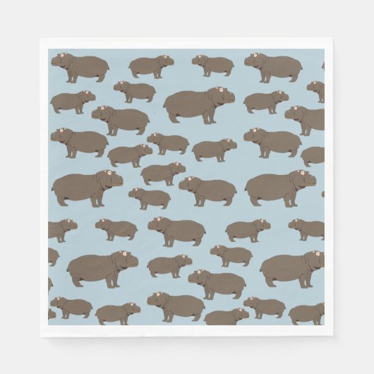 Hippopotamus Hippo Pattern Servet (Voorkant)