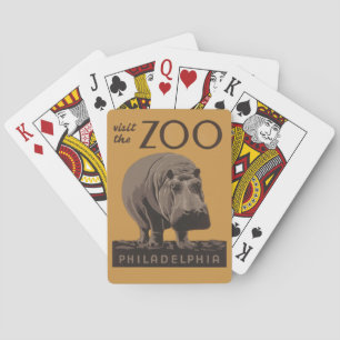 Hippopotamus hippo zoo poster wpa pokerkaarten