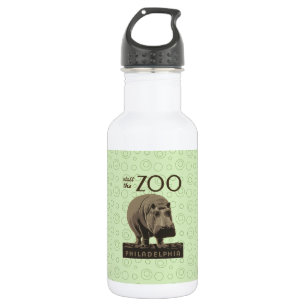 Hippopotamus hippo zoo poster wpa waterfles