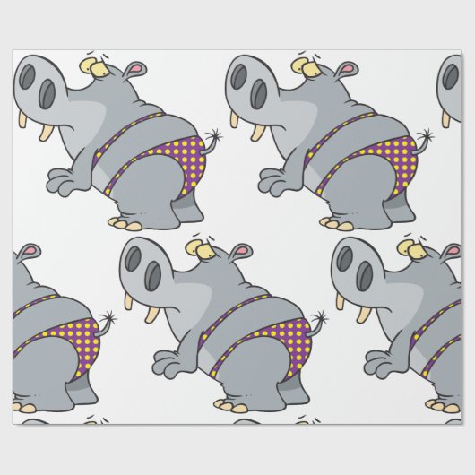 Hippopotamus in een Bikini Cadeaupapier (Vlak)