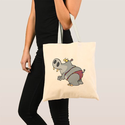 Hippopotamus in een Bikini Tote Bag
