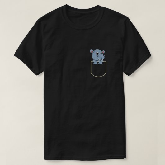 Hippopotamus In Pocket Gift Hippo Pocket TShirt (Design devant)