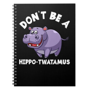 Hippopotamus kan geen HippoTwatamus Funny Hippopo  Notitieboek