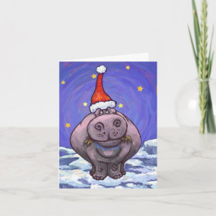 Hippopotamus Kerstmis Feestdagen Kaart