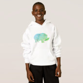 Hippopotamus Kinderen Fleece Pullover Hoodie, Wit (Voorkant volledig)
