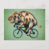 Hippopotamus op de fiets briefkaart (Voorkant)