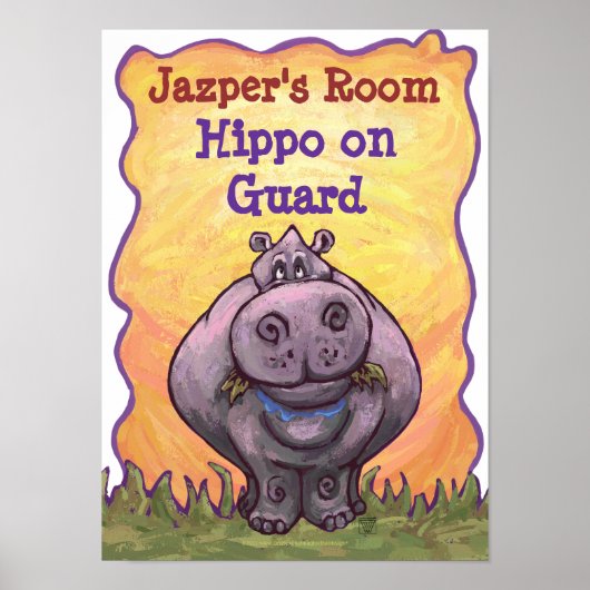 Hippopotamus Poster Personnalisé Chambre (Devant)