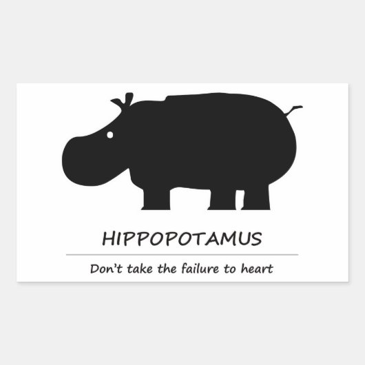 hippopotamus rechthoekige sticker (Voorkant)