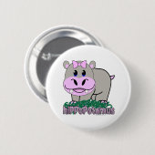 Hippopotamus Ronde Button 5,7 Cm (Voorkant /achterkant)