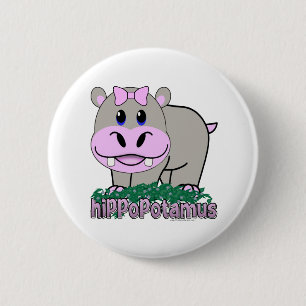 Hippopotamus Ronde Button 5,7 Cm