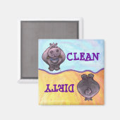 Hippopotamus Sale / Lave-vaisselle propre Magnet (Recto/Verso)