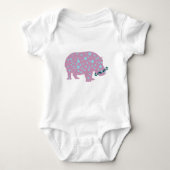 Hippopotamus snor Baby Jersey Bodysuit, Wit Romper (Voorkant)