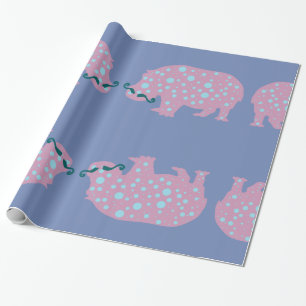 Hippopotamus snor Glossy Wrapping Papier