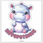 HIPPOPOTAMUS - STICKER DE NURSERY (Feuille)