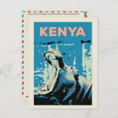 Hippopotamus uit Kenia Briefkaart (Voorkant / Achterkant)