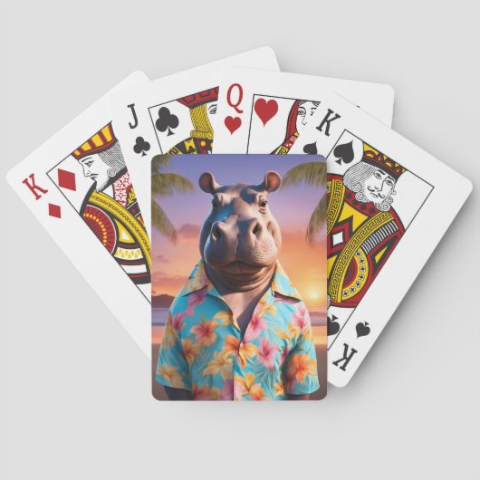 Hippopotamus Vakantie Pokerkaarten (Achterkant)