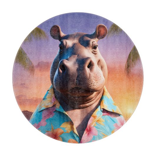 Hippopotamus Vakantie Snijplank (Voorkant)