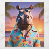 Hippopotamus Vakantie Wijn Etiket (Enkel label)