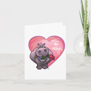 Hippopotamus Valentijnsdag Feestdagen Kaart