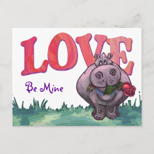 Hippopotamus Valentijnsdag Feestdagenkaart