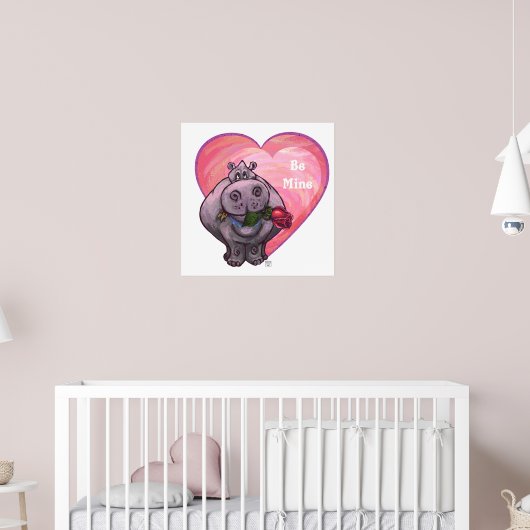 Hippopotamus Valentijnsdag Poster (Kinderkamer 2)