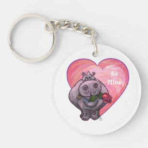 Hippopotamus Valentijnsdag Sleutelhanger