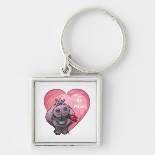 Hippopotamus Valentijnsdag Sleutelhanger (Voorkant)