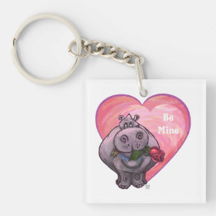 Hippopotamus Valentijnsdag Sleutelhanger