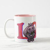Hippopotamus Valentijnsdag Tweekleurige Koffiemok (Links)