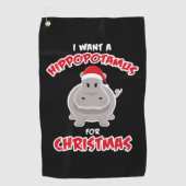 Hippopotamus voor kerstcadeaus golfhanddoek (Voorkant)
