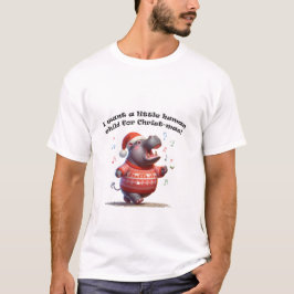 Hippopotamus voor kerstsatire t-shirt