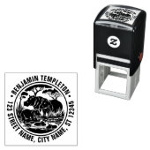 Hippopotamuses nijlpaarden door Water Naam Return  Zelfinktende Stempel (In situ)