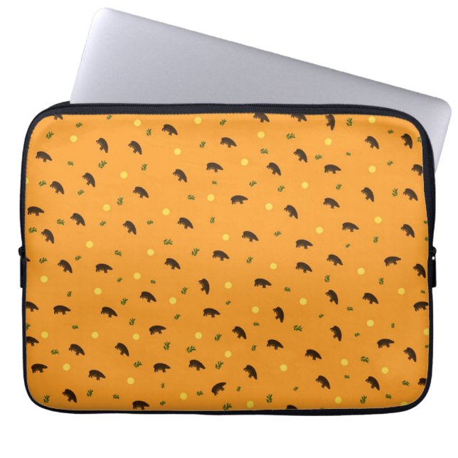 Hippopotamuspatroon Laptop Sleeve (Voorkant)