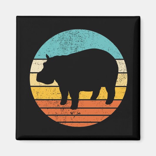 Hippopotomas Retro Sun Magneet (Voorkant)