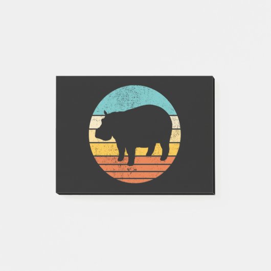 Hippopotomas Retro Sun Post-it® Notes (Voorkant)