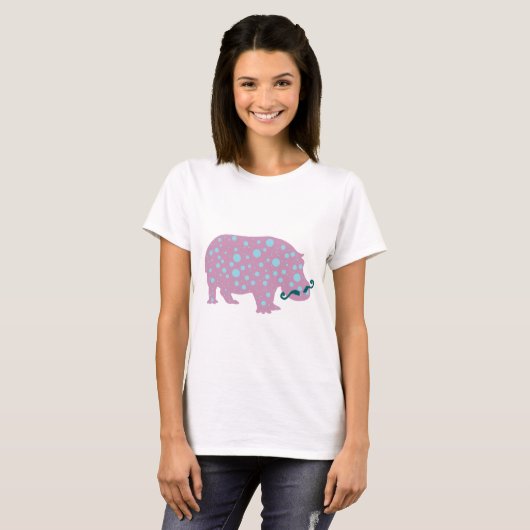 Hippoptamu snor Vrouwen Basic T-shirt, Whitep T-shirt (Voorkant volledig)
