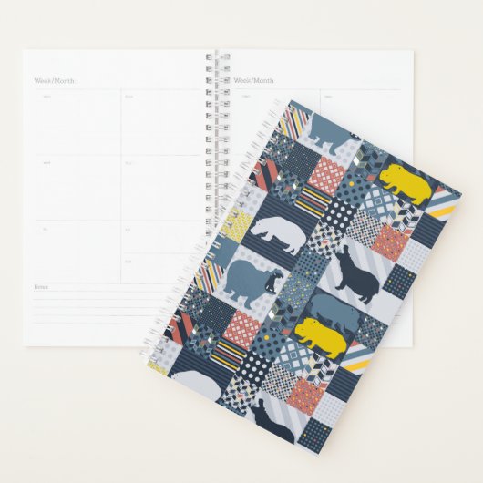 Hippos Faux Quilt (Devant avec enveloppe)