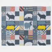 Hippos Faux Quilt Fleece Deken (Voorkant (Horizontaal))